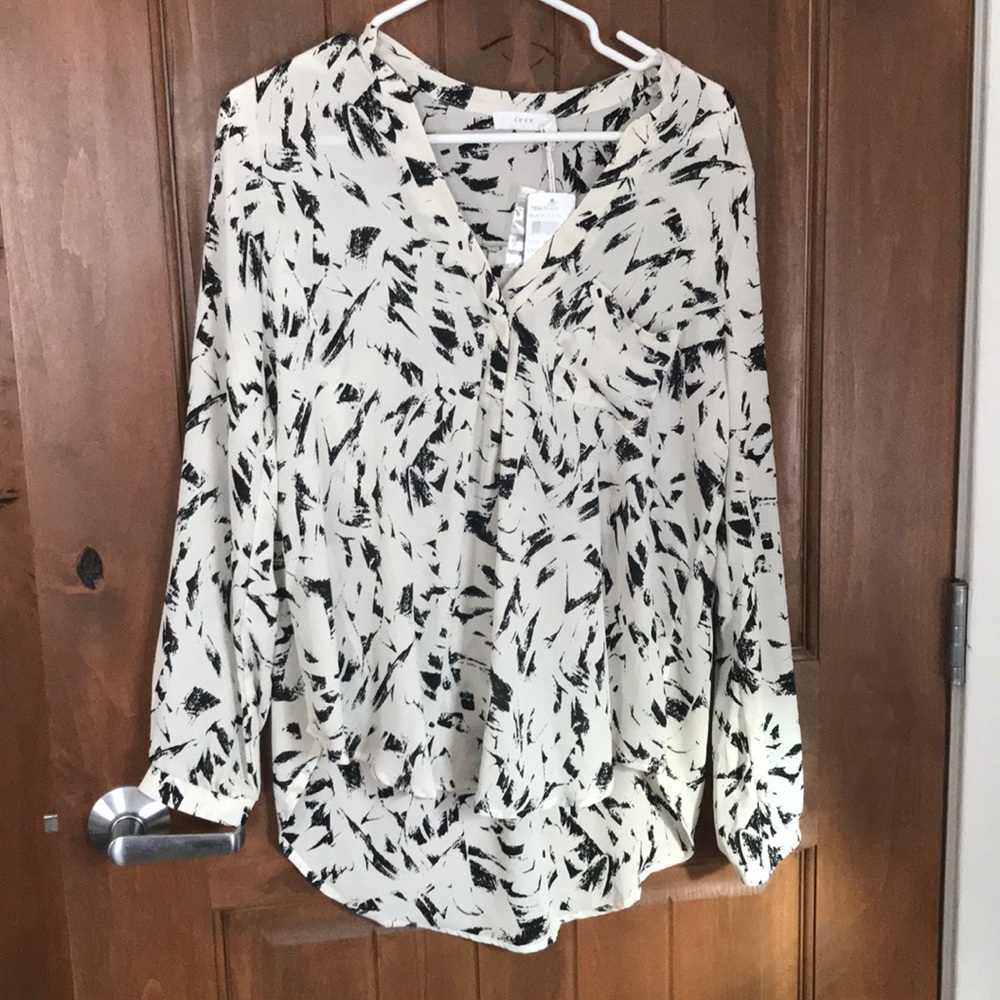 New with tags Lush white and black blouse